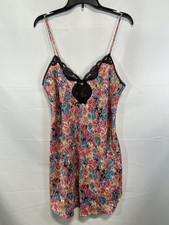 Vintage 80s Christian Dior Women's Lingerie Chemise Slip Multicolor Lace Sz 34