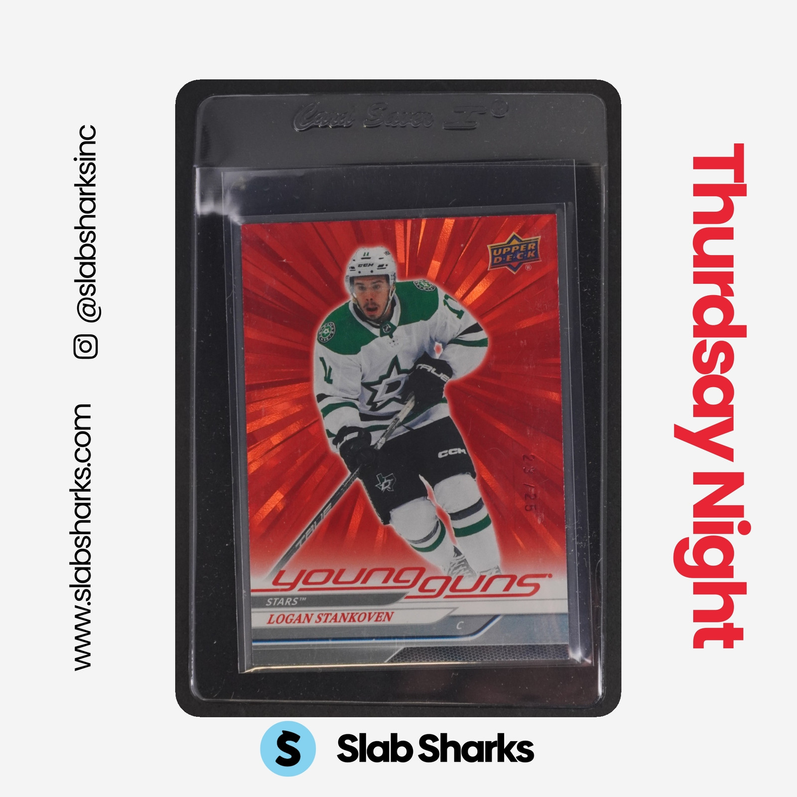 2024 UPPER DECK #244 LOGAN STANKOVEN OUTBURST RED YOUNG GUNS RC ROOKIE /25