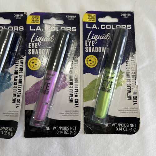 Limited Edition L.A. Colors Metallic Glowing Eyes Liquid Eye Shadow Set Of 4 - Picture 3 of 4