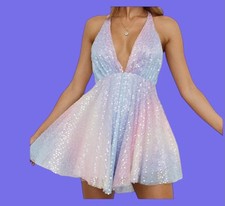 Hello Molly Baby Butterfly Sequined Halter Style Dress Size 6