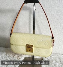 Louis Vuitton Vernis Malibu Street Perle bianco monogramma pochette borsa vintage