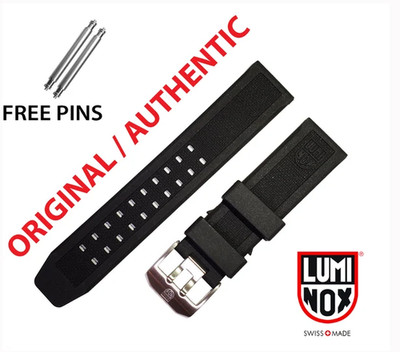 Original Luminox 23mm Rubber Watch Band: Silver Buckle, 4220 3050 Series