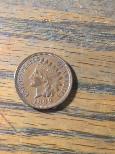 1899 Indian Cent Au+ With Liberty Diamonds And Feathers