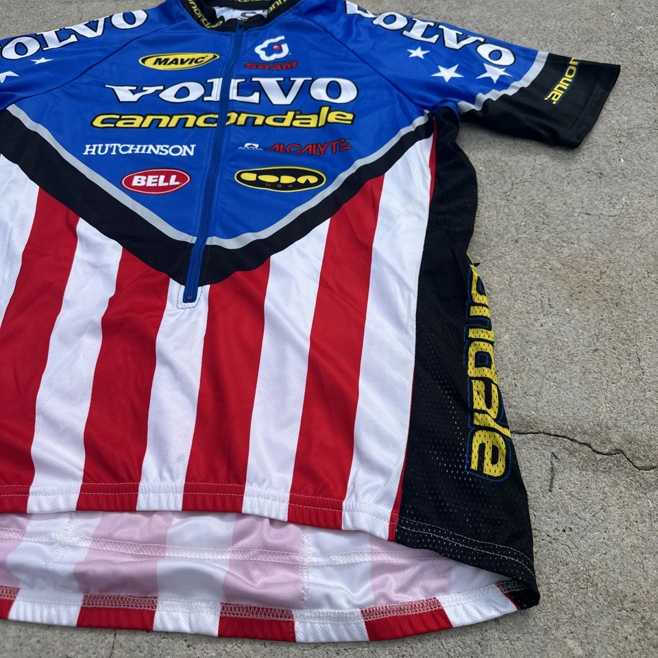 Camiseta Cannondale Volvo Team Riding Cycling MTB Masculina XL 3/4 Zíper Vintage Anos 2000’ - Imagem 4 de 4