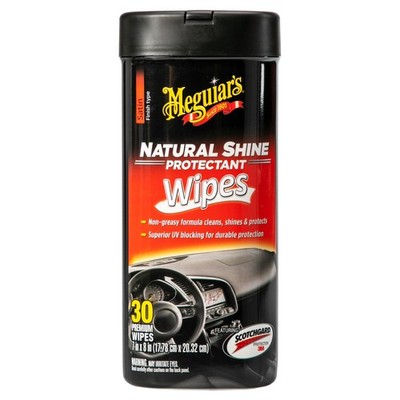 Meguiar's Natural Shine Protectant Wipes - 30 Full Size Car Care Wipes Clean and
