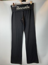 Vtg Abercrombie Fitch Foldover Yoga Pants Wide Leg Gray Large Tall NWT Moose Y2K