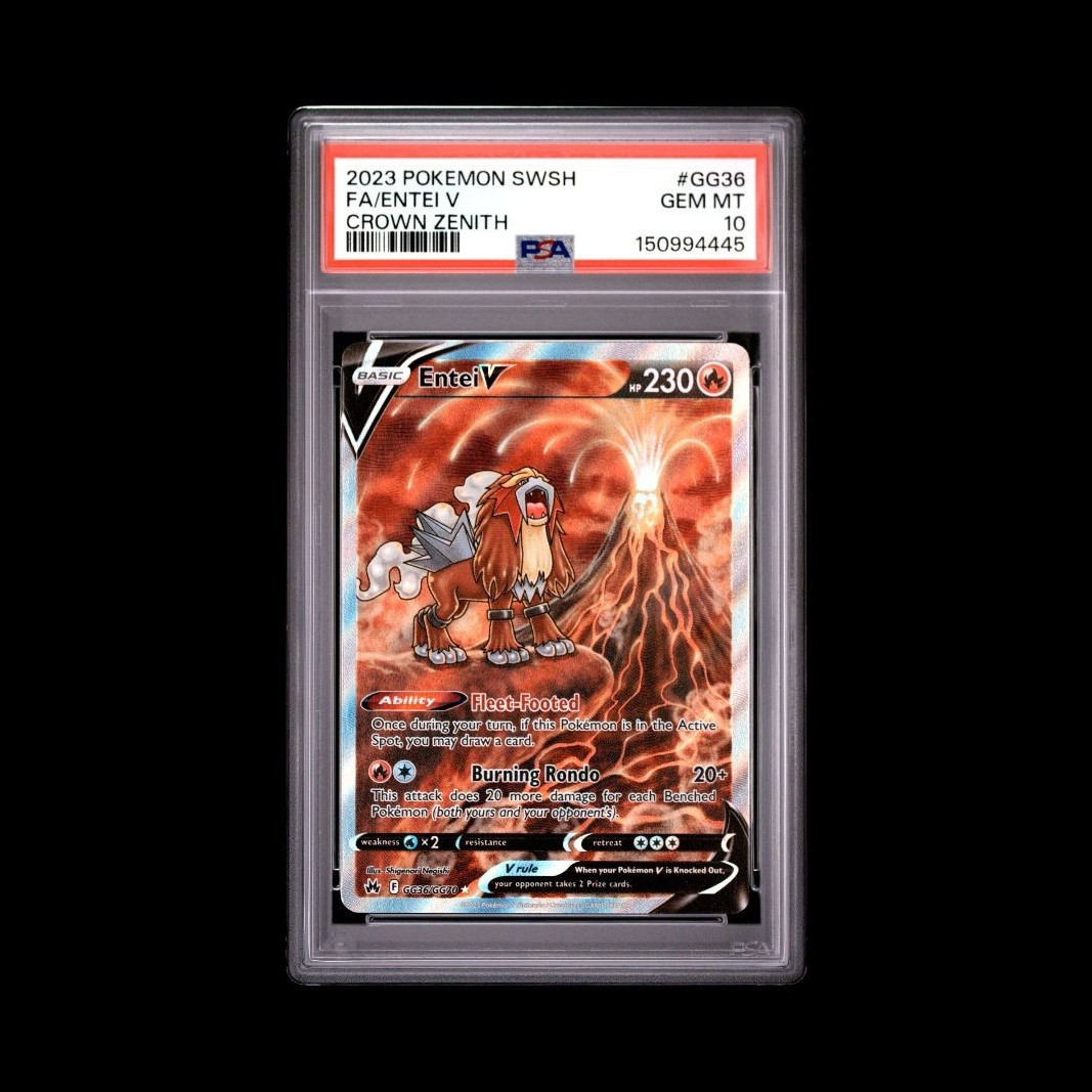 🔥 PSA 10 🔥 Pokémon TCG Entei V GG36/GG70 Crown Zenith Galarian Gallery FA Holo