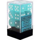 CHX27605 Dice-Frosted: 12D6 Teal/White Set