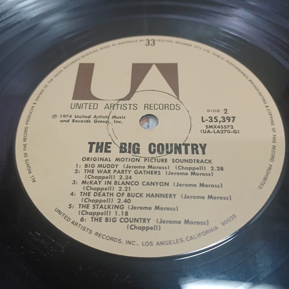 The Big Country Vintage Vinyl Movie Soundtrack LP. RARE - Image 3 of 4