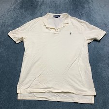 Polo By Ralph Lauren Shirt Mens L White Cotton Hi Lo Hem Pony Logo Golf Tennis