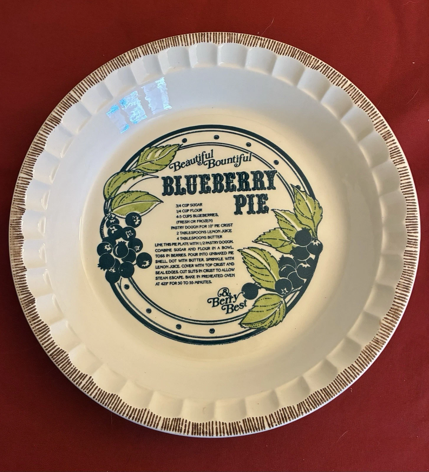 ROYAL CHINA BLUEBERRY RECIPE PIE PLATE COUNTRY HARVEST DEEP DISH 1983
Opens in a new window or tab