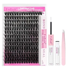 Fluffy 3D Eyelash Extension Clusters D Curl Kit - Includes Bond & Applicator