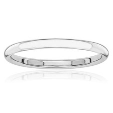 14K Solid White Gold 2mm Stacking Classic Wedding Ring