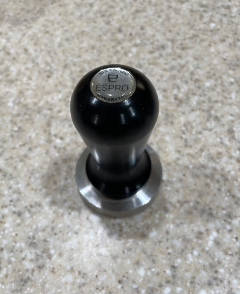 Espro Calibrated Convex 58mm Tamper Black Silver, 30lbs calibrated 