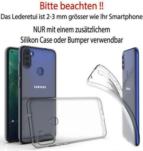 Funda para Samsung Galaxy M11 Protectora Cubierta de Cuero Del Teléfono Móvil + - Imagen 2 de 19