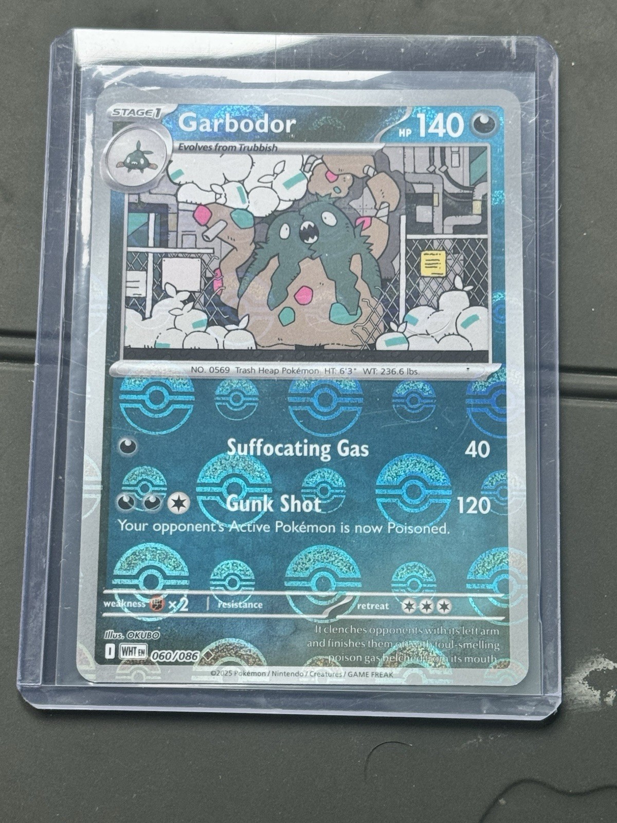 Garbodor 60/086 Poke Ball Holo Rare White Flare Pokémon TCG Card NM English