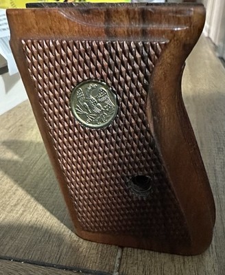 SILE Walther PPK Italian Wood Grips W/ Eagle Medallion-32 ACP-7.65