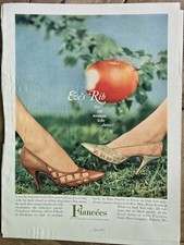 1966 Fiancees Eve's Rib Shoes for woman who dares Legs Apple Vintage Ad