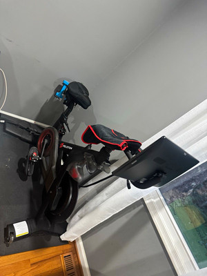 Peloton Bike  Upright Exercise Bike Touchscreen, Adjustable, Cover, Bottle