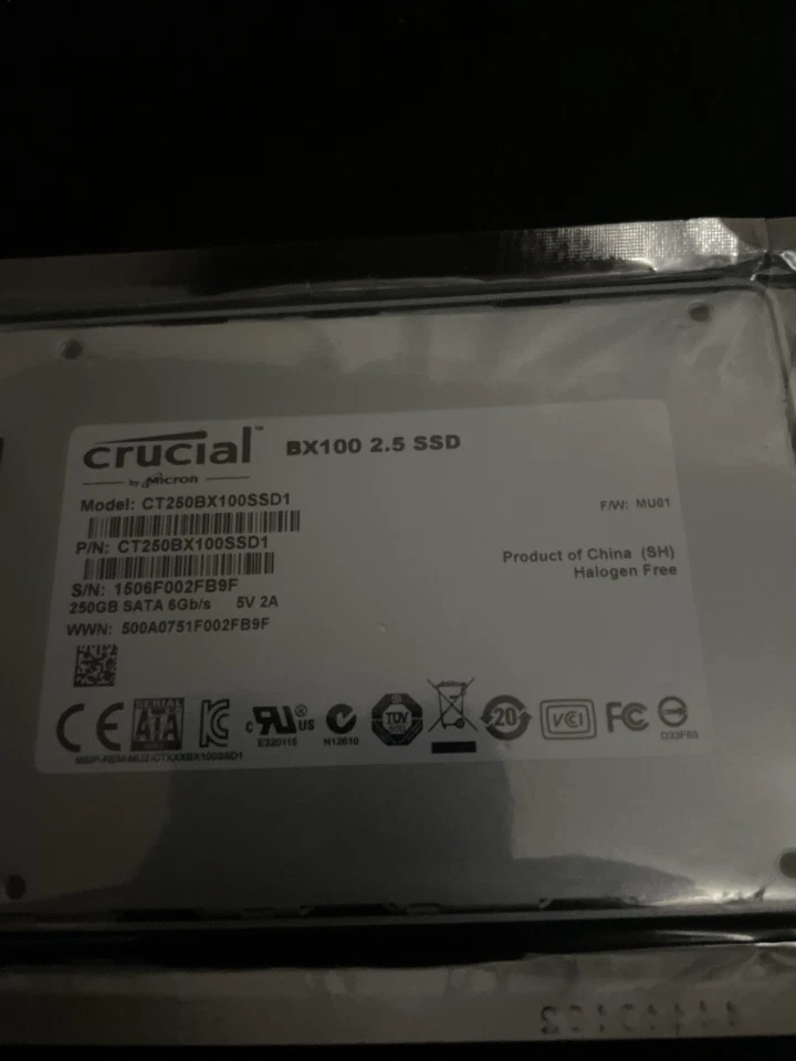 Crucial BX100 250GB Internal 2.5" (CT250BX100SSD1) SSD - Image 2 of 2
