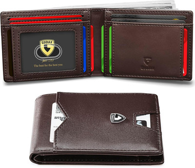 GSOIAX Slim Wallet for Men Rfid Blocking Leather Bifold Front Pocket Carbon Fibe