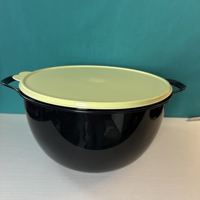 Tupperware Thatsa Mega Bowl 10L / 42 Cup  Black With Green Seal Double Handle