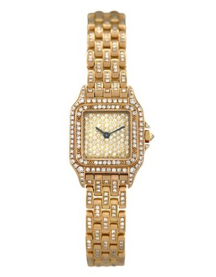 Cartier Panthere 266919 Diamonds 64 Gr Solid 18K Yellow Gold 22MM Ladies' Quartz