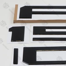 Fit For 2021-2024 F-150 3D Raised Gloss Black Tailgate Inserts Letters Emblems