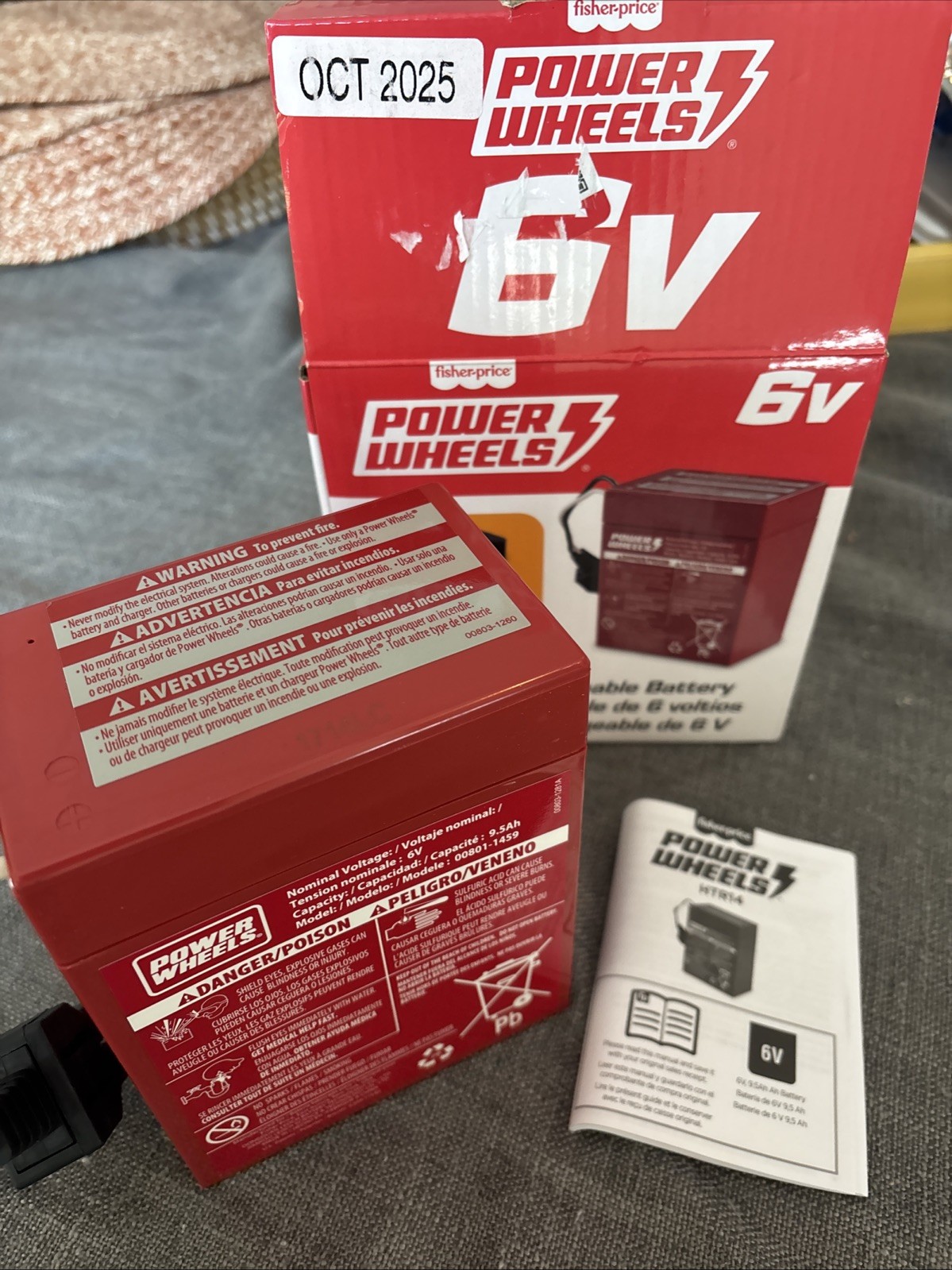 6-volt Red Rechargeable Replacement Battery
