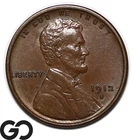 1912-S Lincoln Cent Wheat Penny, Choice Uncirculated++ Better Date