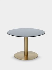 Tom Dixon Flash Circle Table Brass Plated Polished Steel & Mirrored Glass