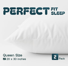 High-Quality Cotton Queen Pillow Protectors - Set of 2 with Noiseless Zipper