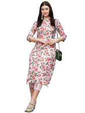 GoSriKi Women's Cotton Blend Kurta with Pant