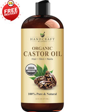 Organic Castor Oil 16 fl oz 100 Pure Carrier Oil Hair Skin Lashes Hexane Free