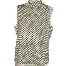 Tan and Black Mock Neck Sleeveless Sweater Size Large