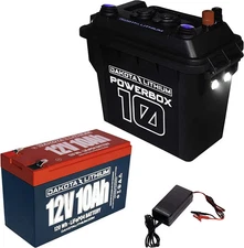 Dakota Lithium Power Box with 12V 10Ah Lifepo4 Battery Water/Shock Resistant