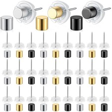 30 Magnetic Push Pins Set - Black, Gold, Silver