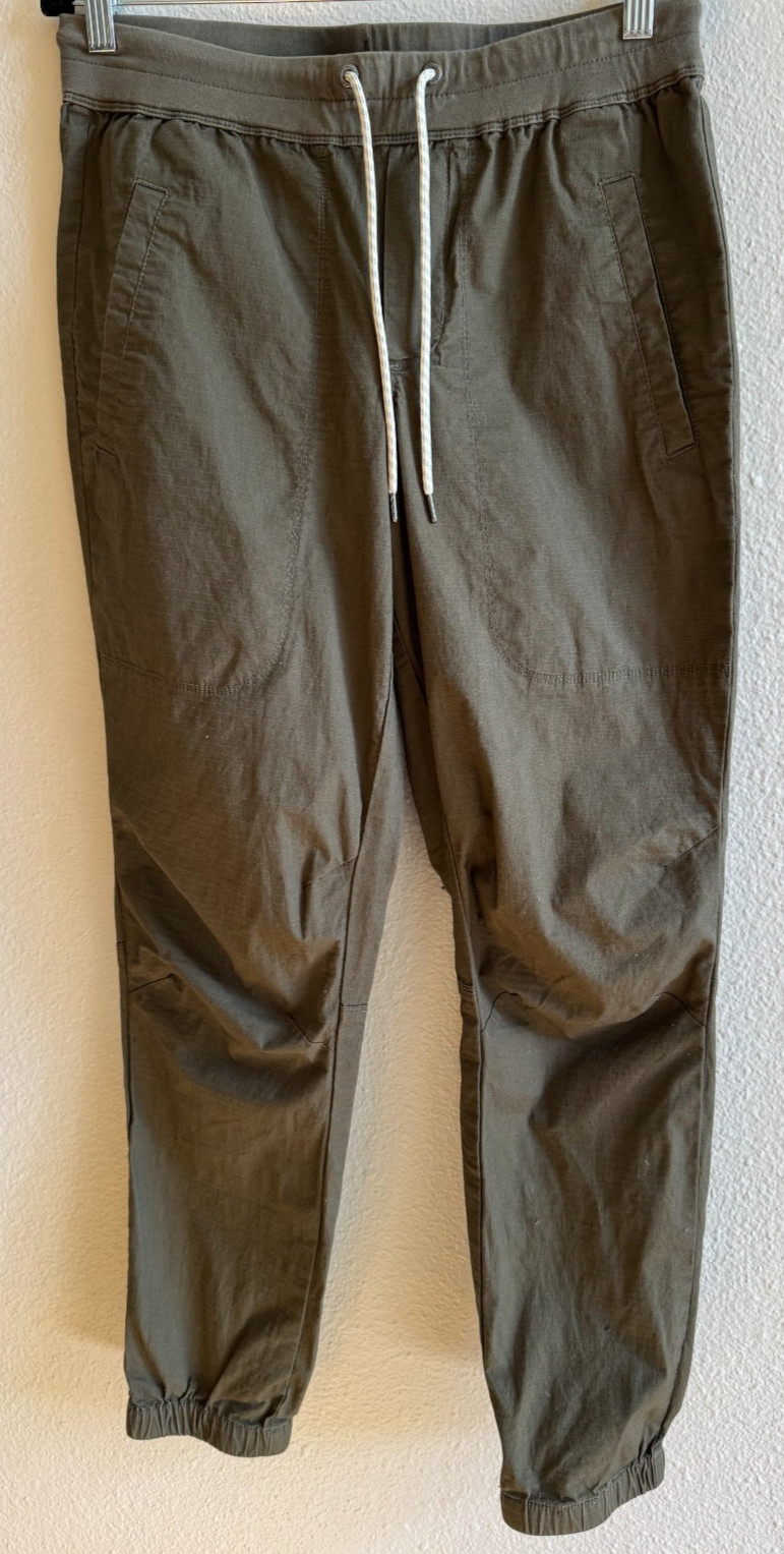 Vuori Ripstop Traveler Jogger Pants Men's Medium Taupe Organic Cotton EUC Green
