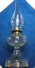 Antique Clear Glass Pedestal Kerosene Oil Lamp with Eagle Burner — listing 5