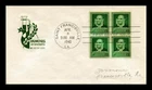 DR JIM STAMPS US COVER JOHN J AUDUBON FAMOUS AMERICANS FDC BLOCK HF CACHET