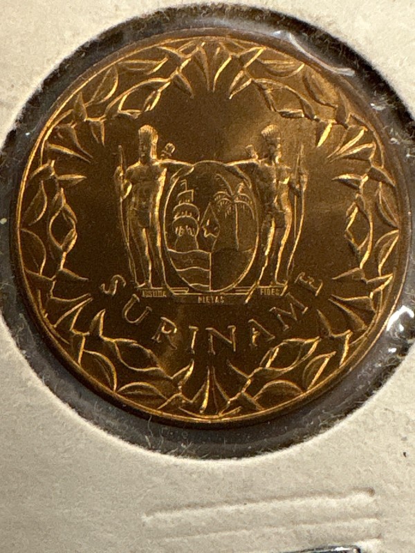 1966 🇸🇷 SURINAME ONE 1 CENT WORLD COIN KM#11 ALM-UNC DETAIL W LUSTER FREE SHIP