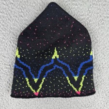 Vintage Wigwam Beanie Hat Unisex Mens Women  s Blue Multi cap Wool Made In Usa