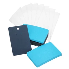 100 Pcs Earring Display Cards with Packaging (Blue/Navy Blue, 3.5 x 2.4 Inches)