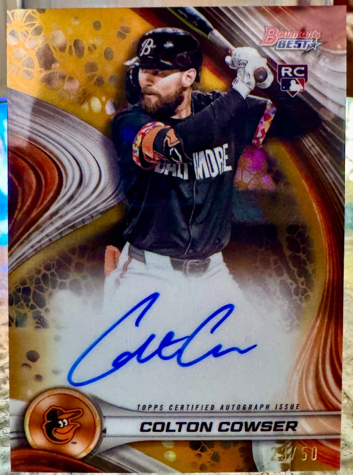 2024 Bowman - Chrome Rookie Autographs Colton Cowser #CRA-CC Gold Refractor /50