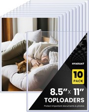 8.5 X 11 Rigid Clear Toploaders - PVC Document Sheet Protectors, Plastic Sleeves