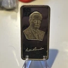 Franklin  Roosevelt Art Bar-1 oz 999 Silver-Hamilton Mint Vintage 1975 Bar #2028