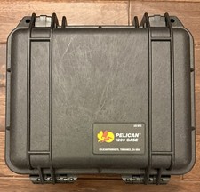 Pelican 1200 Case - Black - Dustproof - Crushproof - Waterproof With Foam