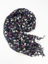NWT Disney Parks Mickey Mouse Icon Heads Silver Metallic Black Scarf 38" x 70"