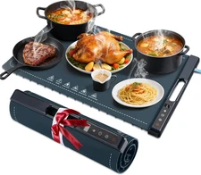 Warming Mat for Food,10S Heating Heightened Feet Protect Countertop Foldable Han