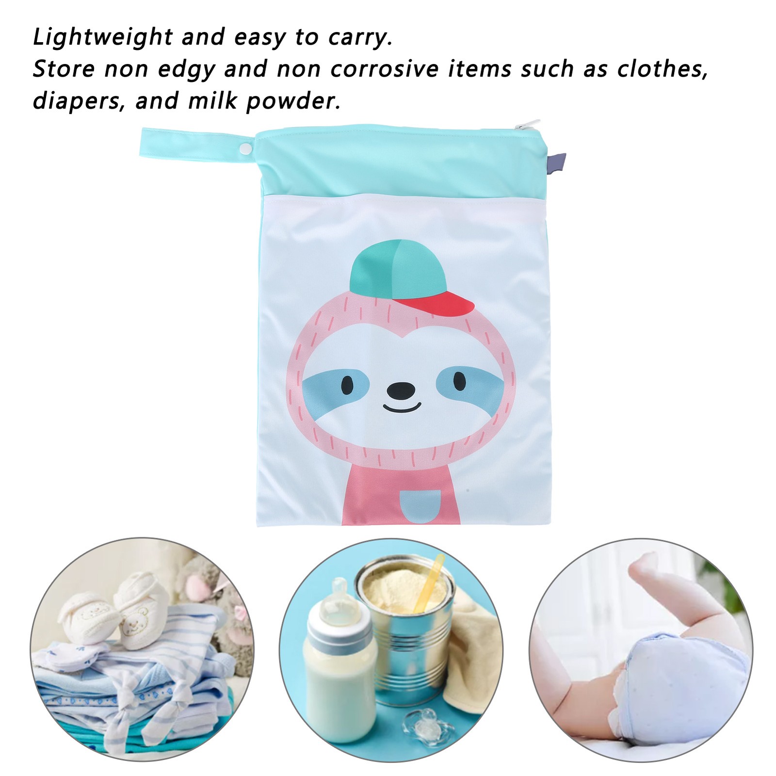 Reusable Waterproof Wet Bag For Baby Diapers Travel Swimsuits Easy To Use